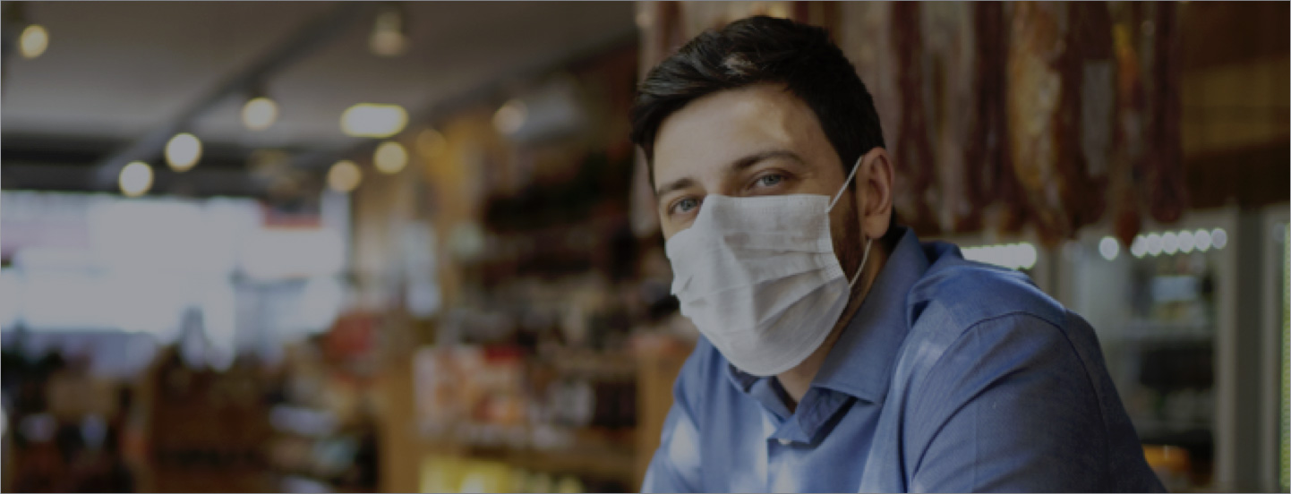 Man Wearing Mask in Workplace